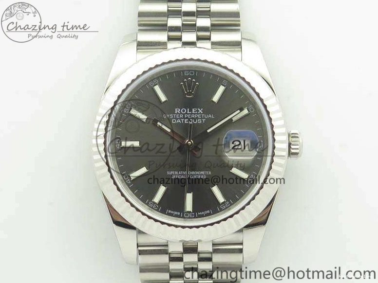 0201 DateJust 126334 SS REF 1:1 Best Edition Gray Dial Stick Markers On New Version Jubilee Bracelet A Bold 3477